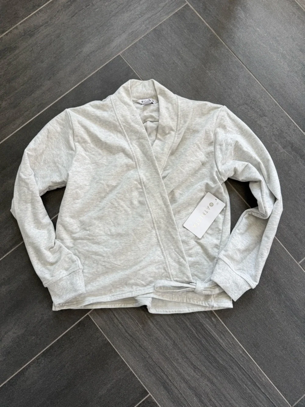 Athleta Retroterry Wrap Sweatshirt Gray NWT XS - Picture 1 of 5